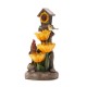 Glitzhome 28.5"H Farmhouse Sunflowers and Birdhouse Resin Outdoor Fountain with Pump and Light