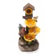 Glitzhome 28.5"H Farmhouse Sunflowers and Birdhouse Resin Outdoor Fountain with Pump and Light