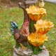 Glitzhome 28.5"H Farmhouse Sunflowers and Birdhouse Resin Outdoor Fountain with Pump and Light