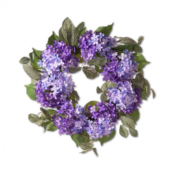 Glitzhome 22"D Artificial Hydrangea Wreath