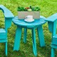 Elm PLUS 3-Piece Outdoor Patio Aqua HDPE Folding Adirondack Chairs and 20"D Side Table Set