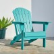 Elm PLUS 3-Piece Outdoor Patio Aqua HDPE Folding Adirondack Chairs and 20"D Side Table Set