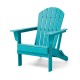 Elm PLUS 3-Piece Outdoor Patio Aqua HDPE Folding Adirondack Chairs and 20"D Side Table Set