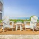 Elm PLUS 3-Piece Outdoor Patio White HDPE Folding Adirondack Chairs and 20"D Side Table Set