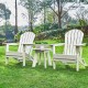 Elm PLUS 3-Piece Outdoor Patio White HDPE Folding Adirondack Chairs and 20"D Side Table Set