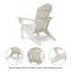 Elm PLUS 3-Piece Outdoor Patio White HDPE Folding Adirondack Chairs and 20"D Side Table Set