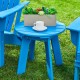 Elm PLUS 3-Piece Outdoor Patio Pacific Blue HDPE Folding Adirondack Chairs and 20"D Side Table Set