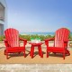 Elm PLUS 3-Piece Outdoor Patio Red HDPE Folding Adirondack Chairs and 20"D Side Table Set