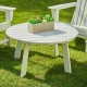 Elm PLUS 5-Piece Outdoor Patio White HDPE Folding Adirondack Chairs and 32"D Coffee Table Set