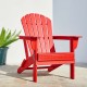 Elm PLUS 5-Piece Outdoor Patio Red HDPE Folding Adirondack Chairs and 32"D Coffee Table Set