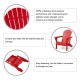 Elm PLUS 5-Piece Outdoor Patio Red HDPE Folding Adirondack Chairs and 36"D Coffee Table Set