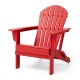 Elm PLUS 5-Piece Outdoor Patio Red HDPE Folding Adirondack Chairs and 36"D Coffee Table Set