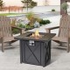 Elm PLUS 24.75"H X 30"W 50000-BTU Square Tiles Top Aluminum Propane Fire Pit Table with Polyester Cover