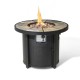 Elm PLUS 32"D 30000-BTU Round Slates Top Aluminum Propane Fire Pit Table with Polyester Cover