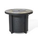 Elm PLUS 32"D 30000-BTU Round Slates Top Aluminum Propane Fire Pit Table with Polyester Cover