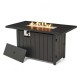 Elm PLUS 48"W 30000-BTU Black Aluminum Propane Fire Pit Table with Polyester Cover