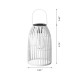 Glitzhome 9.75"H White Metal Woven Solar Powered Outdoor Hanging Lantern