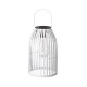 Glitzhome 9.75"H White Metal Woven Solar Powered Outdoor Hanging Lantern