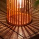 Glitzhome 9.75"H Orange Metal Woven Solar Powered Outdoor Hanging Lantern