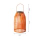 Glitzhome 9.75"H Orange Metal Woven Solar Powered Outdoor Hanging Lantern