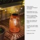 Glitzhome 9.75"H Orange Metal Woven Solar Powered Outdoor Hanging Lantern