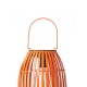 Glitzhome 9.75"H Orange Metal Woven Solar Powered Outdoor Hanging Lantern