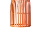 Glitzhome 9.75"H Orange Metal Woven Solar Powered Outdoor Hanging Lantern