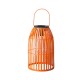 Glitzhome 9.75"H Orange Metal Woven Solar Powered Outdoor Hanging Lantern