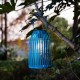 Glitzhome 9.75"H Blue Metal Woven Solar Powered Outdoor Hanging Lantern