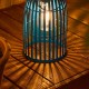 Glitzhome 9.75"H Blue Metal Woven Solar Powered Outdoor Hanging Lantern