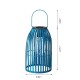 Glitzhome 9.75"H Blue Metal Woven Solar Powered Outdoor Hanging Lantern