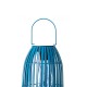 Glitzhome 9.75"H Blue Metal Woven Solar Powered Outdoor Hanging Lantern