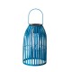 Glitzhome 9.75"H Blue Metal Woven Solar Powered Outdoor Hanging Lantern