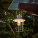 Glitzhome 9.75"H White Metal Wire Solar Powered Outdoor Hanging Lantern