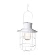 Glitzhome 9.75"H White Metal Wire Solar Powered Outdoor Hanging Lantern