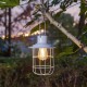 Glitzhome 9.75"H White Metal Wire Solar Powered Outdoor Hanging Lantern