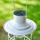 Glitzhome 9.75"H White Metal Wire Solar Powered Outdoor Hanging Lantern