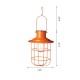 Glitzhome 9.75"H Orange Metal Wire Solar Powered Outdoor Hanging Lantern