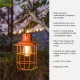 Glitzhome 9.75"H Orange Metal Wire Solar Powered Outdoor Hanging Lantern