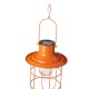 Glitzhome 9.75"H Orange Metal Wire Solar Powered Outdoor Hanging Lantern