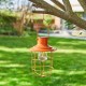 Glitzhome 9.75"H Orange Metal Wire Solar Powered Outdoor Hanging Lantern