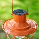 Glitzhome 9.75"H Orange Metal Wire Solar Powered Outdoor Hanging Lantern