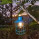 Glitzhome 9.75"H Blue Metal Wire Solar Powered Outdoor Hanging Lantern