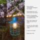 Glitzhome 9.75"H Blue Metal Wire Solar Powered Outdoor Hanging Lantern