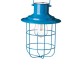 Glitzhome 9.75"H Blue Metal Wire Solar Powered Outdoor Hanging Lantern