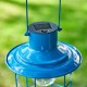 Glitzhome 9.75"H Blue Metal Wire Solar Powered Outdoor Hanging Lantern