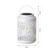 Glitzhome 8.75"H White Metal Cutout Solar Powered Outdoor Hanging Lantern