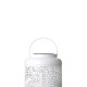 Glitzhome 8.75"H White Metal Cutout Solar Powered Outdoor Hanging Lantern