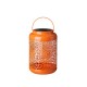 Glitzhome 8.75"H Orange Metal Cutout Solar Powered Outdoor Hanging Lantern