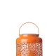 Glitzhome 8.75"H Orange Metal Cutout Solar Powered Outdoor Hanging Lantern